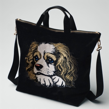 NEU Stickdatei Applikation King Charles Spaniel Lotte