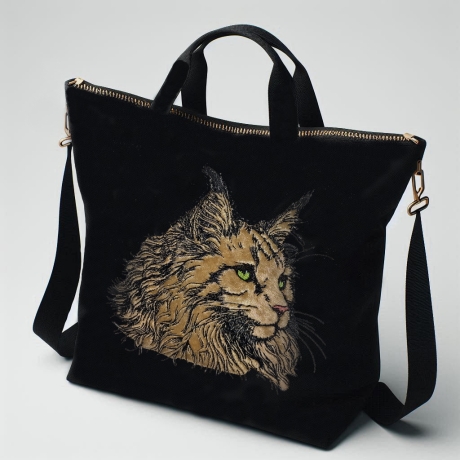 NEU Stickdatei Applikation Maine Coon Katze Bonzo 