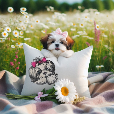 NEU Stickdatei Applikation Shih Tzu Laila Hund