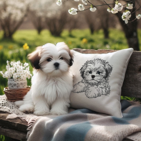 NEU Stickdatei Shih Tzu Welpe Lesley Hund realistisch