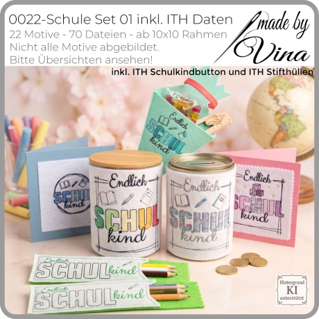 0022 – Schule Set 01 – ab 10x10 cm - inkl. ITH