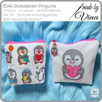 0045 – Stickdateien Pinguine inkl. diverser ITH`s – ab 10x10 cm 
