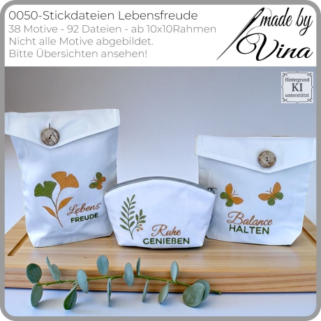 0050 – Stickdateien Lebensfreude – ab 10x10 cm 