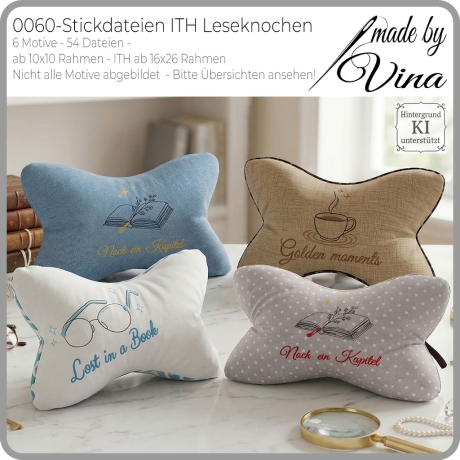  0060 Stickdateien ITH Leseknochen – 6 Motive – 54 Dateien