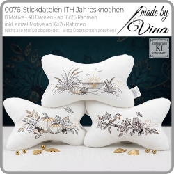  0076 Stickdateien ITH Leseknochen Jahresknochen 
