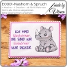 E0001 – Nashorn & Spruch – ab 10x10 cm 