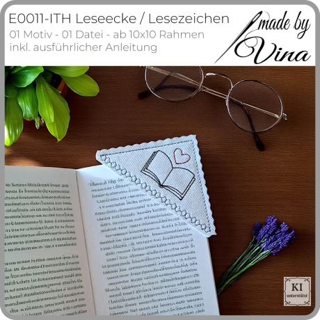 E0011 – ITH Leseecken / Lesezeichen – ab 10x10 Rahmen 