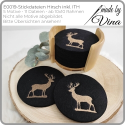 E0019 – Stickdateien Hirsch inkl. ITH - ab 10x10 Rahmen E0019 – Stickdateien Hirsch inkl. ITH - ab 10x10 Rahmen