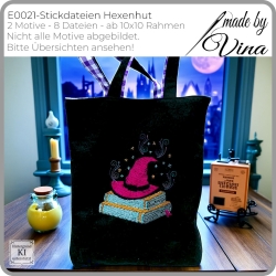 E0021– Stickdateien Hexenhut - ab 10x10 Rahmen  E0021– Stickdateien Hexenhut - ab 10x10 Rahmen