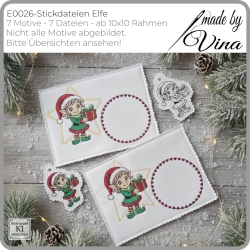 E0026 – Stickdateien Elfe - ab 10x10 Rahmen