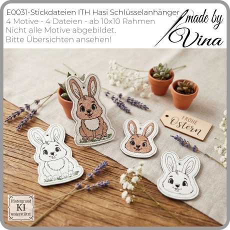 E0031 - Stickdateien ITH Hasi Schlüsselanhänger | Shabby Stil