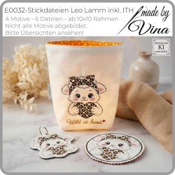 E0032 – Stickdateien Leo Lamm inkl. ITH Anhänger