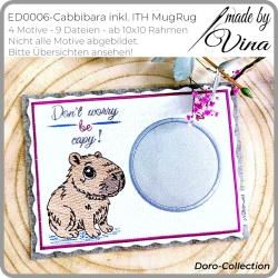 ED0006 –Cabbibara im Scribble Stil inkl. ITH – ab 10x10 cm  ED0006 –Cabbibara im Scribble Stil inkl. ITH – ab 10x10 cm
