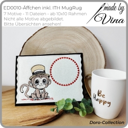 ED0010 – Stickdatei Äffchen inkl. MugRug (ITH) - ab 10x10 Rahmen ED0010 – Stickdatei Äffchen inkl. MugRug (ITH) - ab 10x10 Rahmen