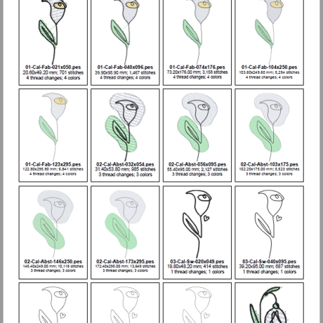 0010 - Monoline Blumen – ab 10x10 Rahmen - schöne Blumen