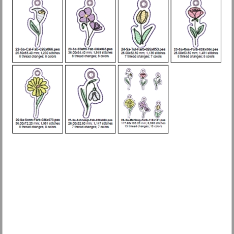 0010 - Monoline Blumen – ab 10x10 Rahmen - schöne Blumen