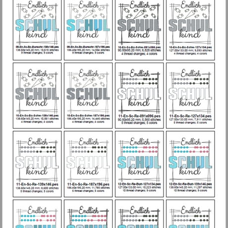 0026 – Schule Set 02 – ab 10x10 cm - inkl. ITH