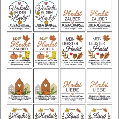 0037– Stickdateien Set Herbstzauber – ab 10x10 cm 