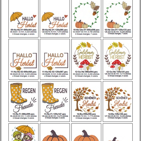 0037– Stickdateien Set Herbstzauber – ab 10x10 cm 