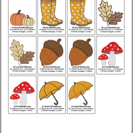 0037– Stickdateien Set Herbstzauber – ab 10x10 cm 