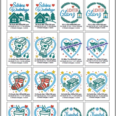 0040– Stickdateien Set Winterzauber – ab 10x10 cm 