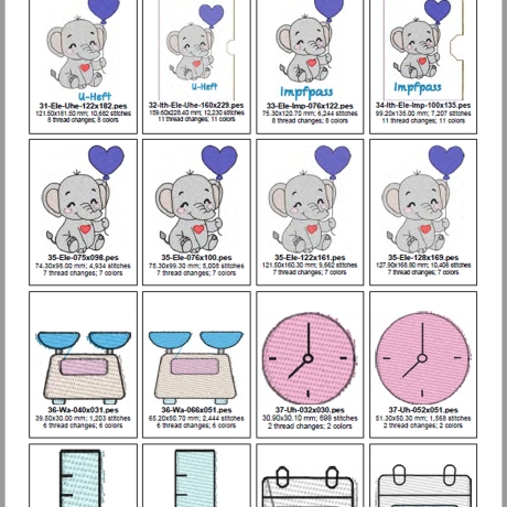 0043 – Stickdateien Babyset inkl. ITH Hüllen 