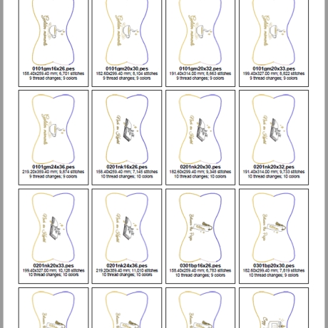  0060 Stickdateien ITH Leseknochen – 6 Motive – 54 Dateien