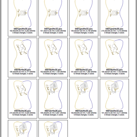  0060 Stickdateien ITH Leseknochen – 6 Motive – 54 Dateien