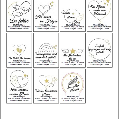 0061 Stickdateien Sternenkind – 11 Motive 