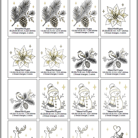 0073– Stickdateien Set elegantWinter– ab 10x10 cm