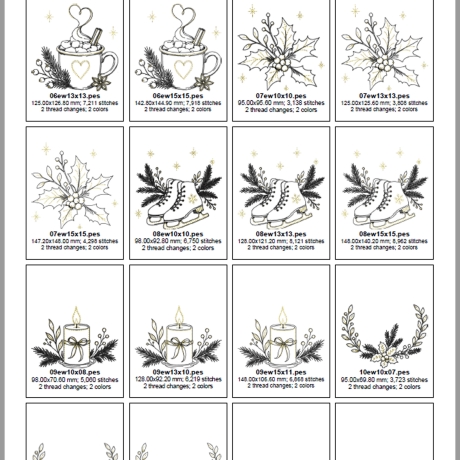 0073– Stickdateien Set elegantWinter– ab 10x10 cm