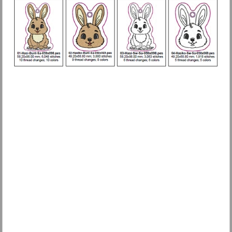 E0031 - Stickdateien ITH Hasi Schlüsselanhänger | Shabby Stil