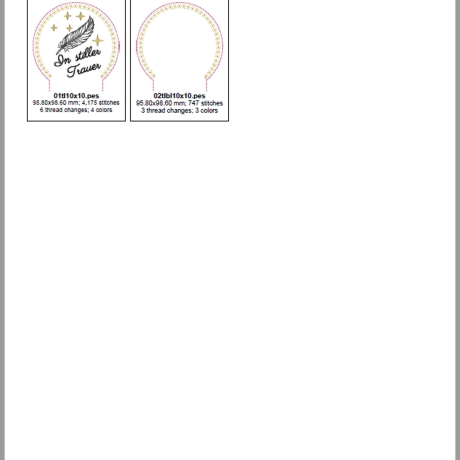 E0035 Stickdateien ITH Teelichthülle Trauer – 2 Motive 