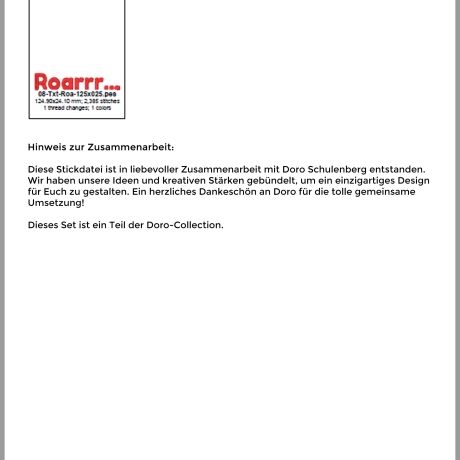 ED0016 – Stickdateien T-Rexi (Doro-Collection) - ab 10x10 Rahmen