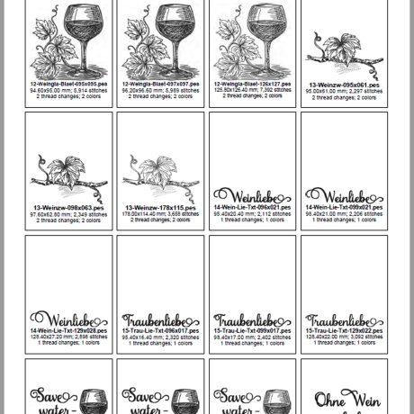 ED0018 – Stickdateien Weinliebe (Doro-Collection)