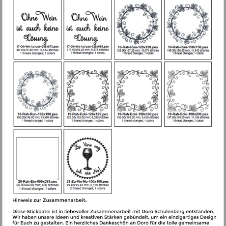 ED0018 – Stickdateien Weinliebe (Doro-Collection)