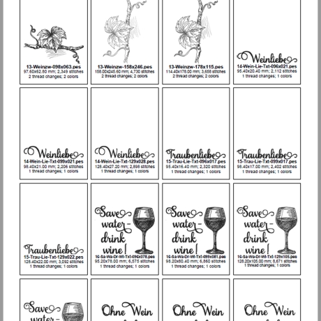 ED0018 – Stickdateien Weinliebe (Doro-Collection)