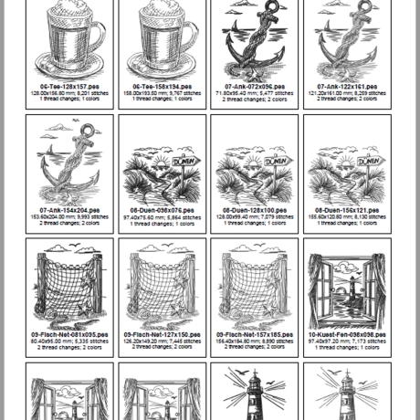 ED0020 – Stickdateien Küstenliebe (Doro-Collection)