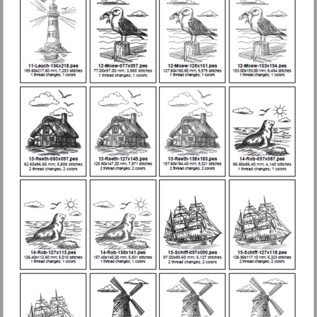 ED0020 – Stickdateien Küstenliebe (Doro-Collection)