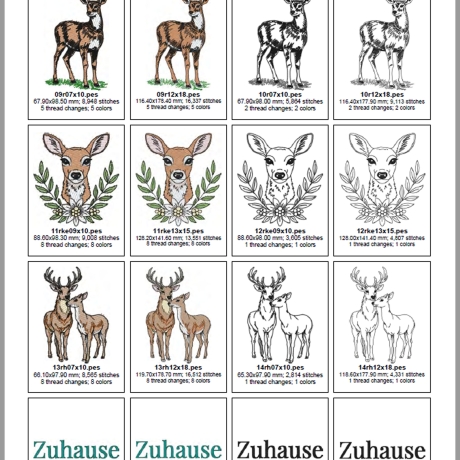 ED0031– Stickdateien Hirsche & Rehe (Doro-Collection)