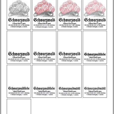 ED0032– Stickdateien Schwarzwald (Doro-Collection)