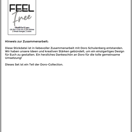 ED0035 - Stickdateien FeelFree (Doro-Collection)