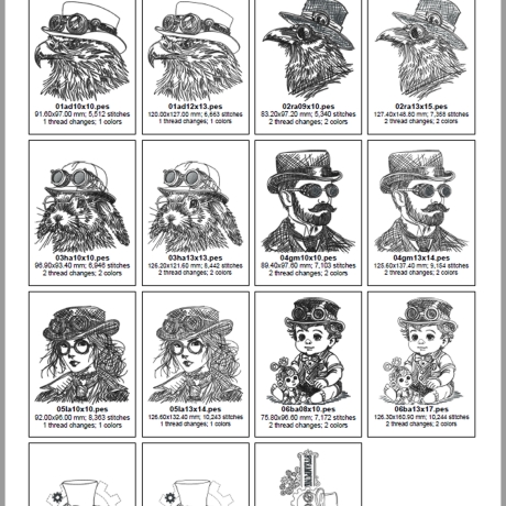 ED0037– Stickdateien Steampunk - ab 10x10 Rahmen