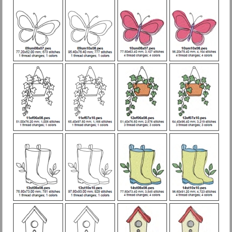 ED0038 – Stickdateien Gartenliebe (Doro-Collection)