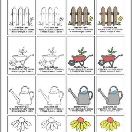 ED0038 – Stickdateien Gartenliebe (Doro-Collection)