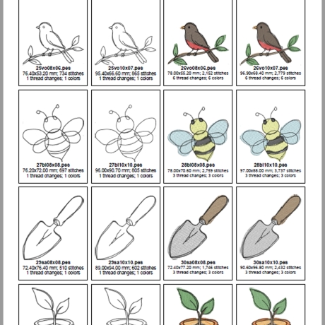 ED0038 – Stickdateien Gartenliebe (Doro-Collection)