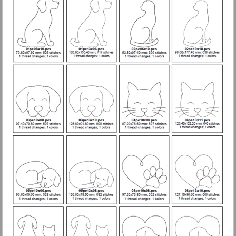 ED0039-Stickdateien PetLove Monoline 