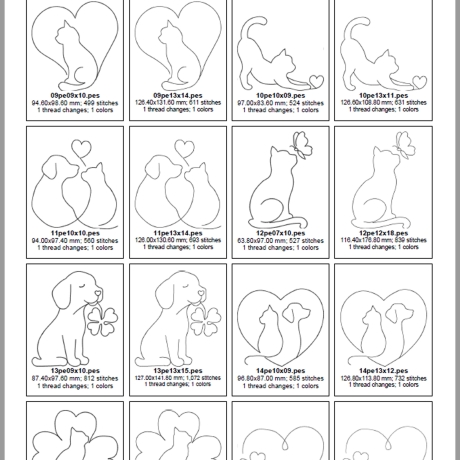 ED0039-Stickdateien PetLove Monoline 