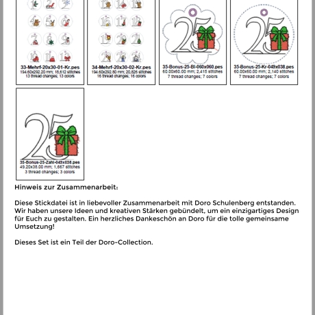 0042 –  Stickdateien Adventskalenderzahlen mit und ohne ITH