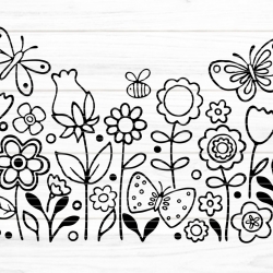 Blumen Paradies Plotterdatei SVG DXF FCM
